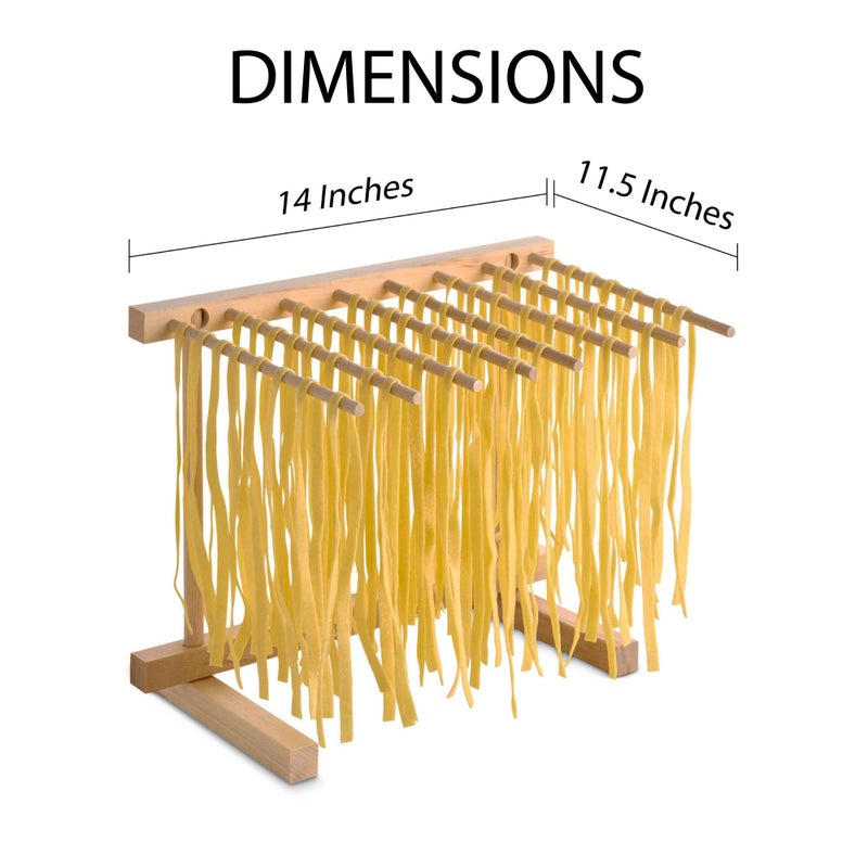 Fante's Fantes Collapsible Pasta and Noodle Drying Rack, Made in Italy, Natural Beechwood, 13.375 x 11.5-Inches, The Italian Market Original since 1906 - Image 3